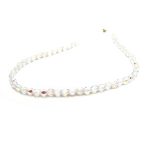 czech fire polished glass - crystal ab single strand