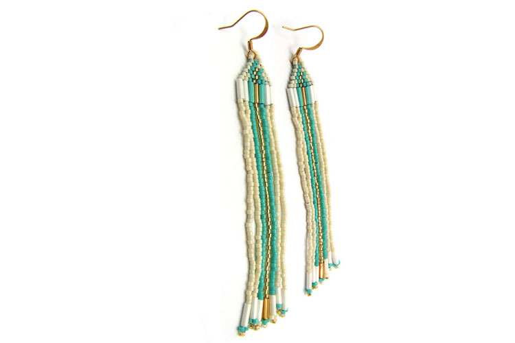 beaded fringe earrings