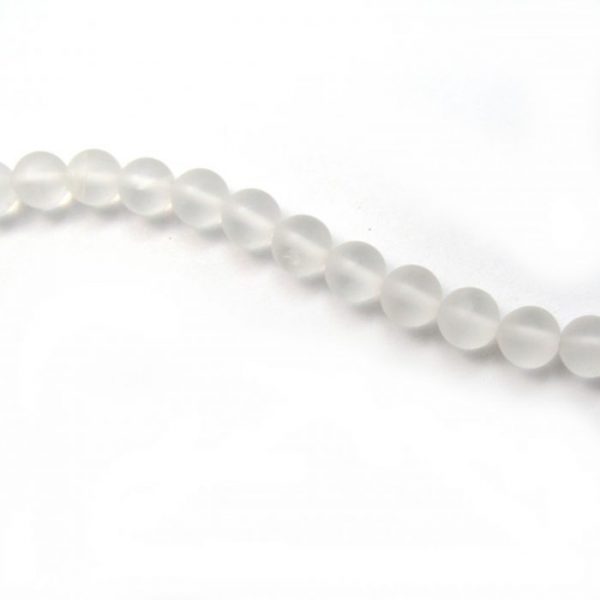 quartz matte smooth round beads