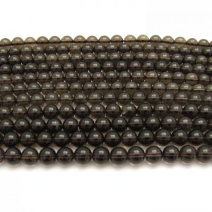 thumbnail image 2 of Natural Smoky Quartz Gemstone Beads - Round, Glossy Finish, 15.5" Strand, Multiple Sizes (4mm-15mm) 2 of 4