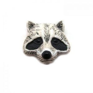 Ceramic Bead Large Raccoon Face front view