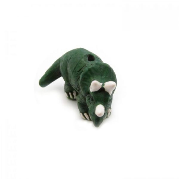 Ceramic Bead Large Triceratops front view