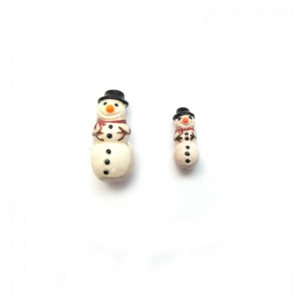 ceramic animal beads large and small - snowman