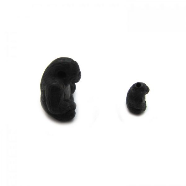 gorilla large and small ceramic beads side on