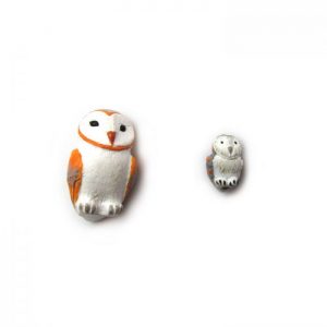 barn owls large and small ceramic beads