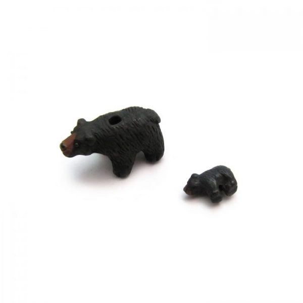 black bear bead holes and small ceramic beads