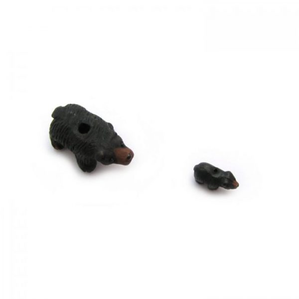 black bear top view and small ceramic beads