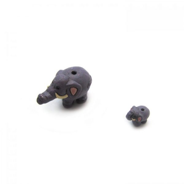 cartoon elephant side view ceramic beads large and small