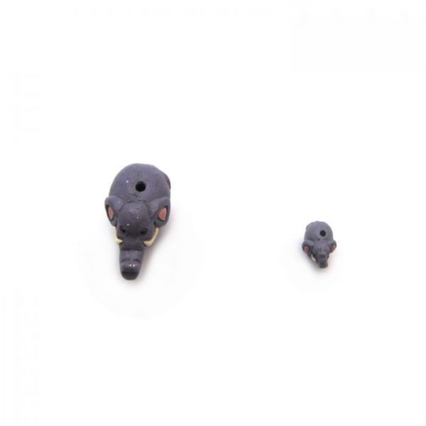 cartoon elephant top view ceramic beads large and small