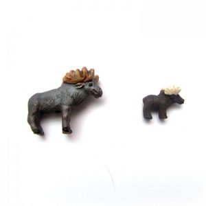 ceramic animal beads large and small - Moose