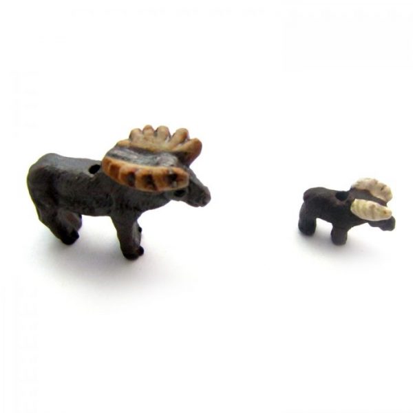 ceramic animal beads large and small - Moose