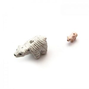 ceramic animal beads large and small - polar bear