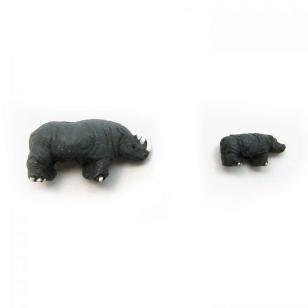 ceramic animal beads large and small - rhino