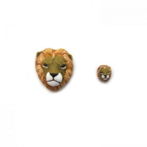 ceramic bead large and small lion head front view