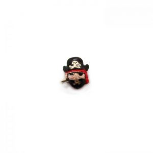 ceramic bead large pirate captain head front view