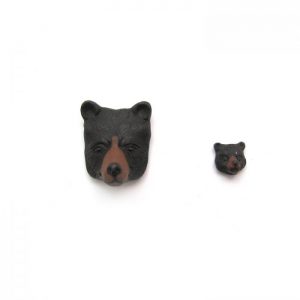 bear face ceramic beads large and small