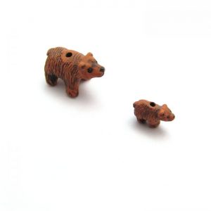 brown bear ceramic beads large and small