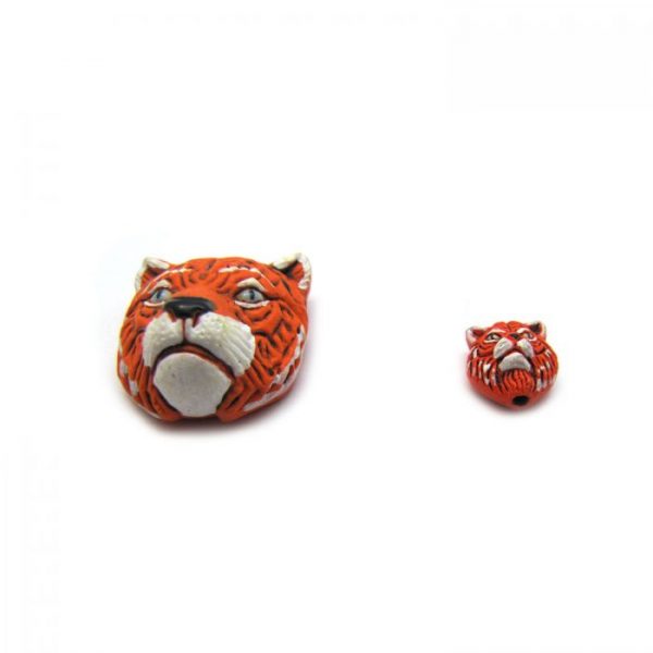 ceramic beads large and small tiger face bottom view