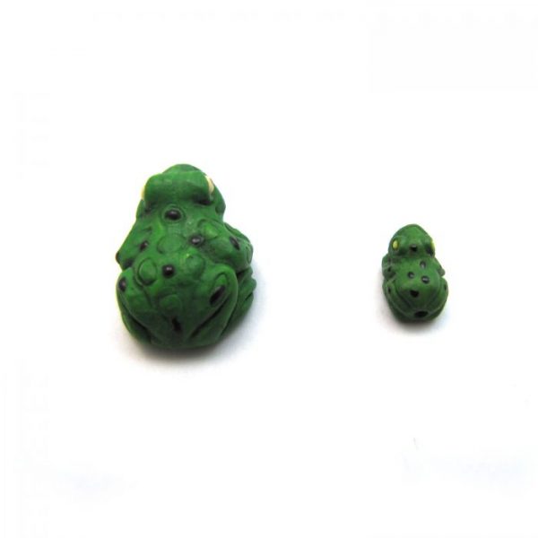 ceramic animal beads large and small - spotted frog