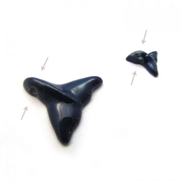 ceramic animal beads large and small - whale tail