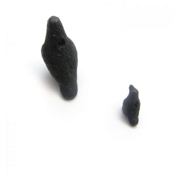 crow ceramic beads large and small