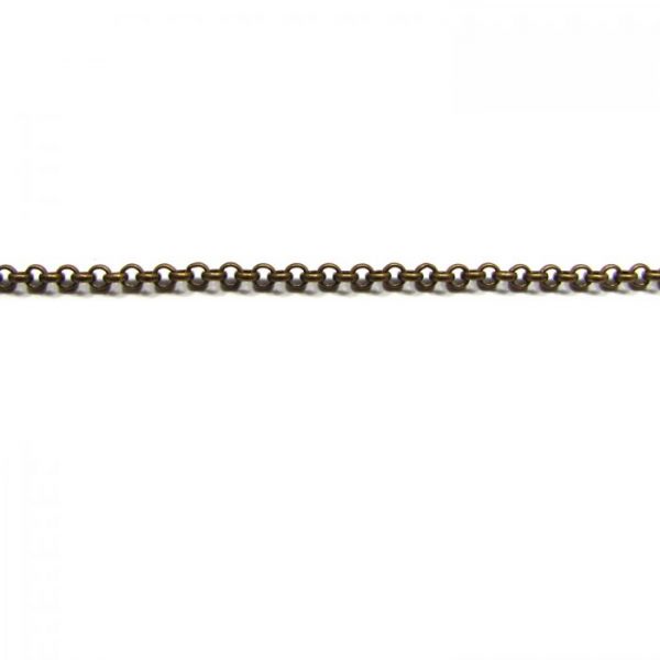 rolo chain 15XB base metal - brass oxidised length