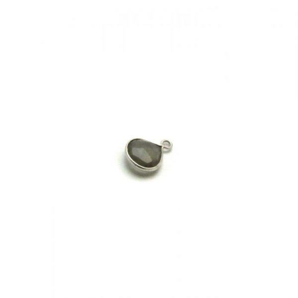 Grey Moonstone silver edged drop