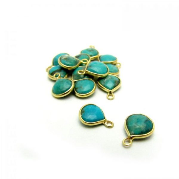 Turquoise gold edged drop
