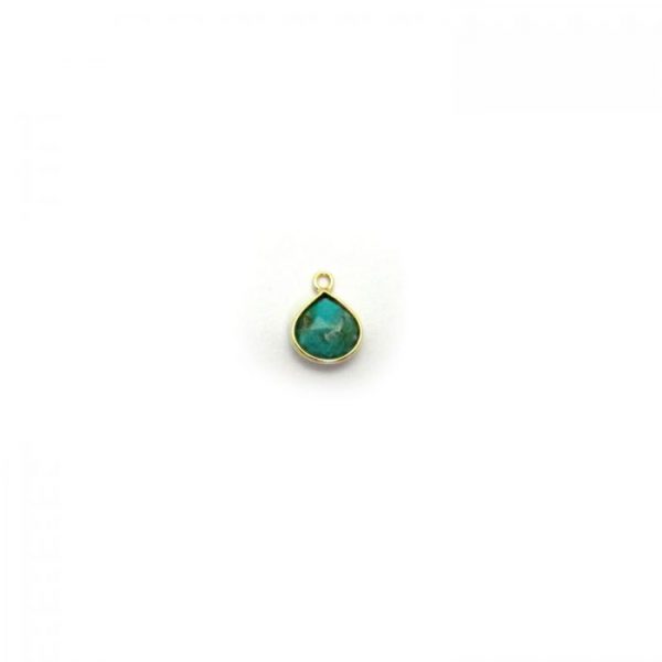 Turquoise gold edged drop single
