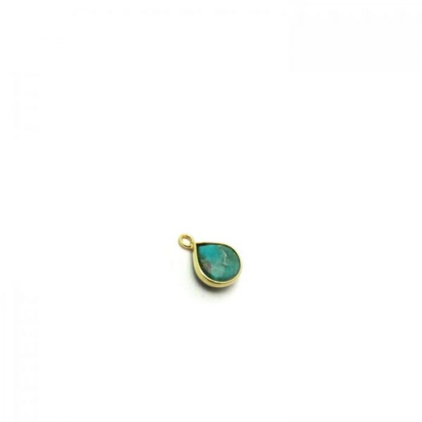Turquoise gold edged drop single