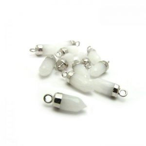 White Aventurine - Stone point with loop sterling silver