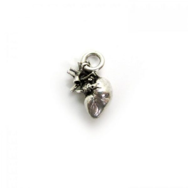 anatomical heart silver plated