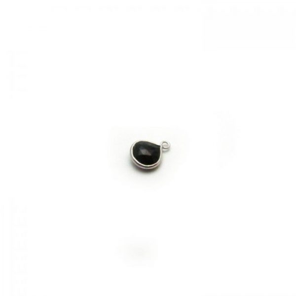 black onyx silver edged drop single