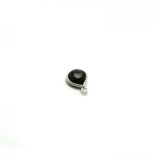 black onyx silver edged drop single