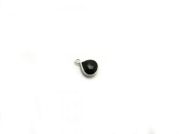 black onyx silver edged drop single