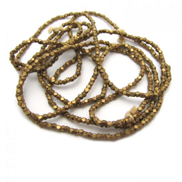 brass faceted nugget beads - brass