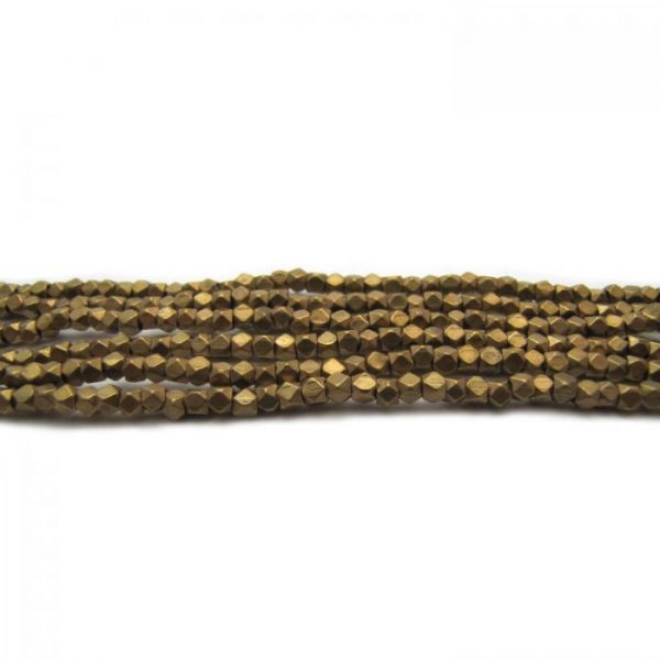 brass faceted nugget beads - brass strands