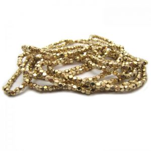 brass faceted nugget beads - gold plated