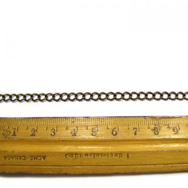curb chain ch 6 brass oxidized ruler
