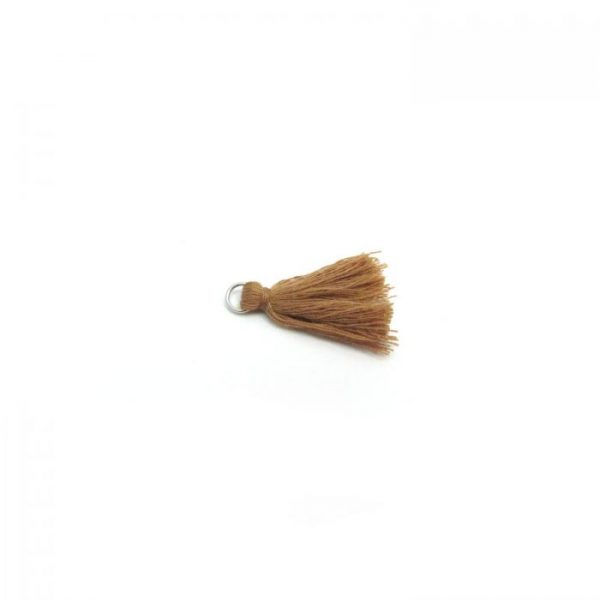 3cm cotton tassel with jump ring - light brown