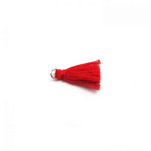 3cm Cotton Tassels With Jump Ring - Red