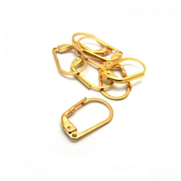 Base metal gold plated leverbacks