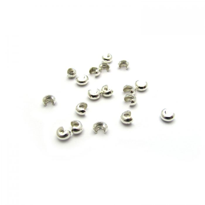 4mm Silver Crimp Covers