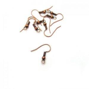 base metal ant. copper plated french hook with ball