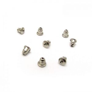 base metal bullet earring backs - silver