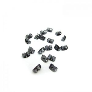 base metal earring backs Gunmetal