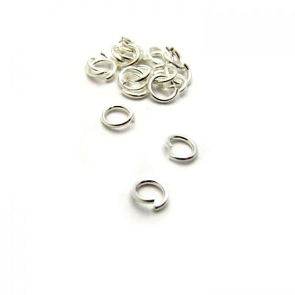 base metal silver plated jump ring