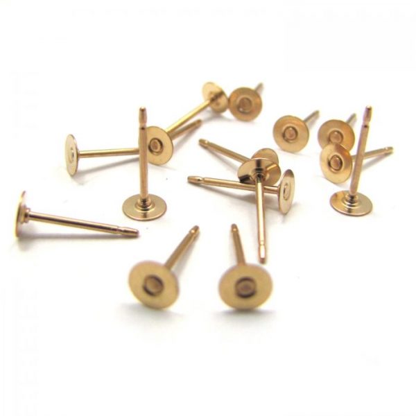 flat studs gold fill 4mm