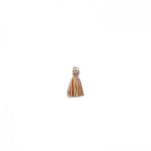 3cm cotton tassel with base metal silver jump ring - multie colour