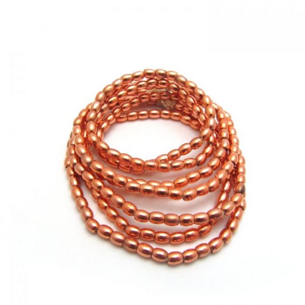 Barrel Metal Beads - Copper Plated